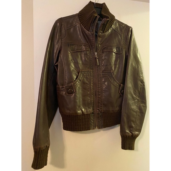 Brown Leather Bomber - Picture 1 of 2